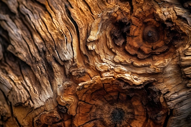 Een gedetailleerde close-up van boomschors die de natuurlijke en unieke textuur onthult Generatieve AI