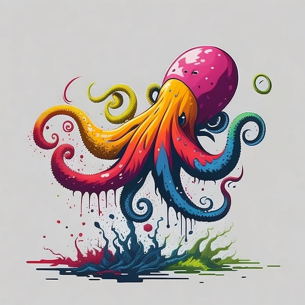 Een gedetailleerde illustratieoctopus