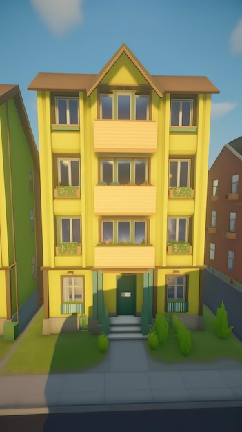 Een geel gebouw