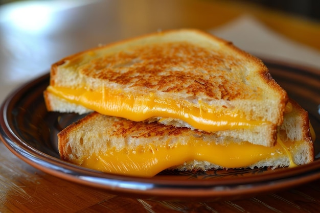 Een gegrilde kaas sandwich gesmolten kaas en toast