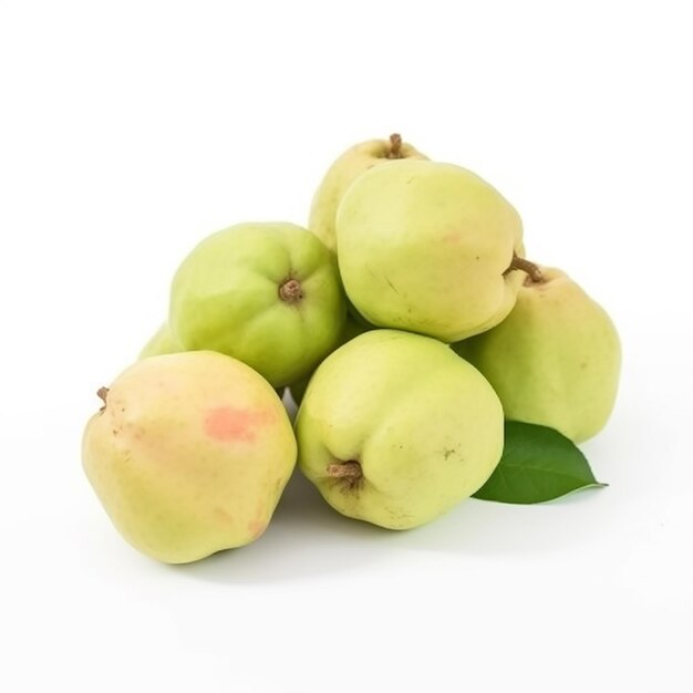 Een geïsoleerde bos guava op een witte achtergrond ai gegenereerd