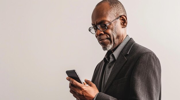 Een geïsoleerde man met een smartphone