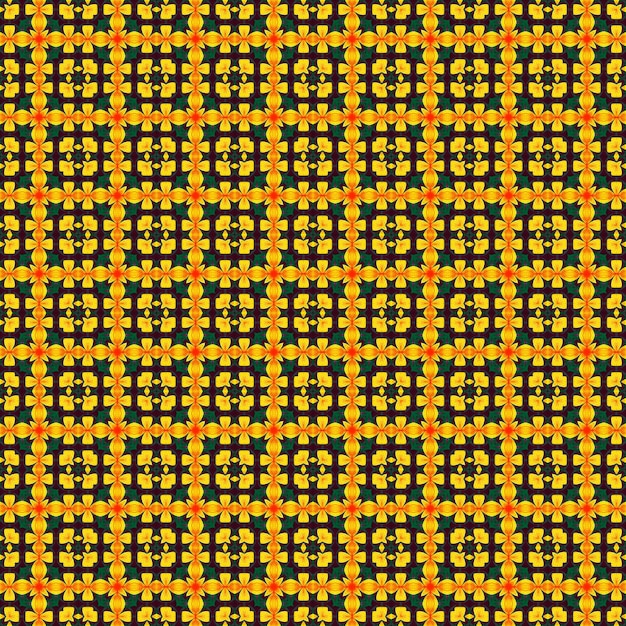 Een gele achtergrond met een patroon van bloemen.