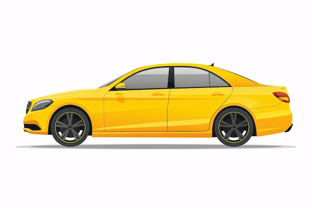 een gele auto met zwarte velgen