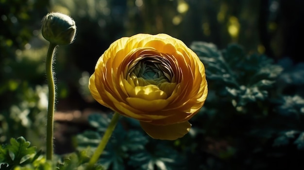 Een gele bloem in de tuin.