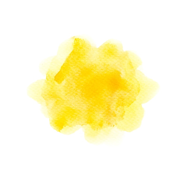 een gele en oranje abstracte schilderij van een persoon in geel