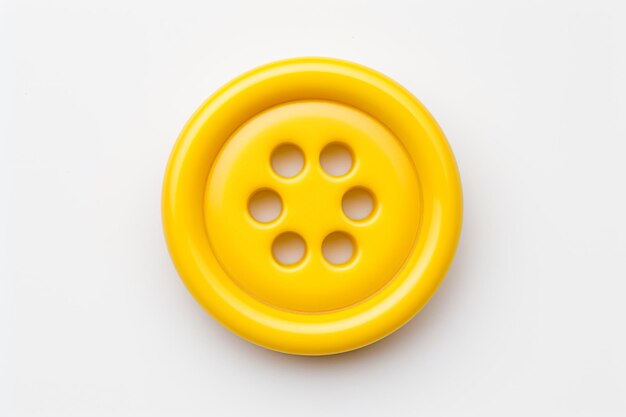 Foto een gele knop met vier gaten erop