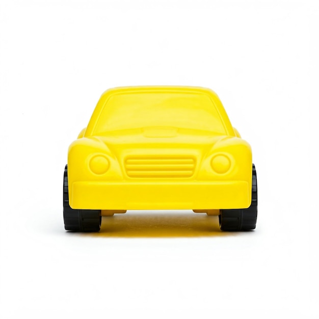 een gele speelgoedwagen met het nummer 3 aan de voorzijde