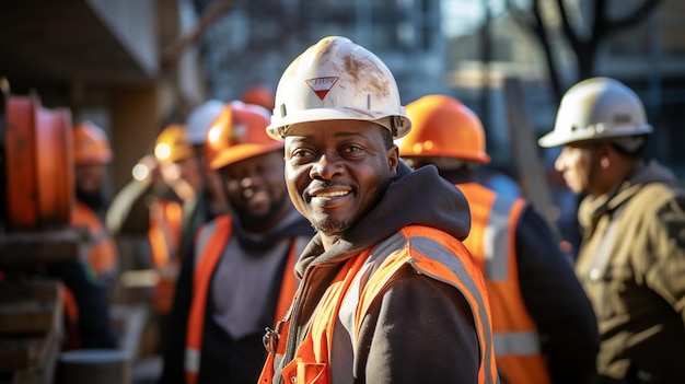 Een gelukkige Afrikaanse arbeider