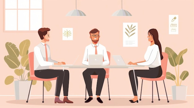 Een gelukkige werknemer die feedback krijgt van zijn collega's en managers