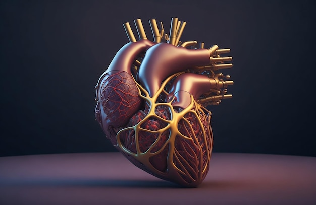 Een generatieve ai-illustratie van een menselijk harthologram