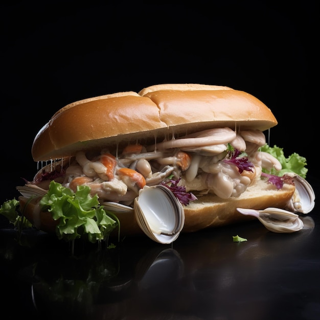 een geoduck-sandwich