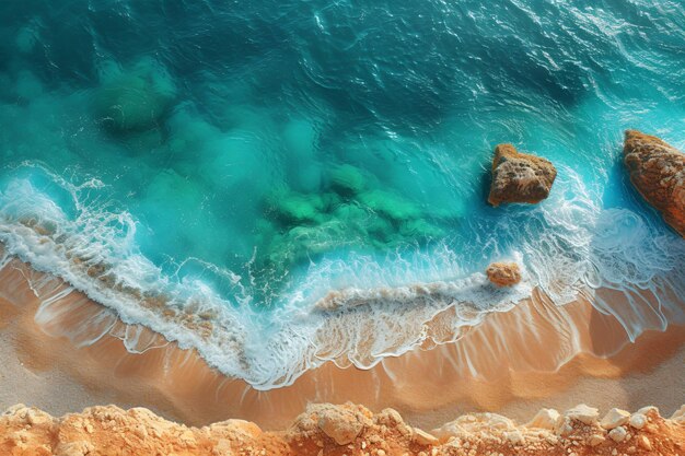 Een geografisch beeld van prachtige brede stranden 34