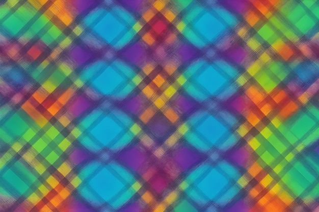 Een geometrisch geruit patroon weergegeven in een monochromatisch opvallend kleurenschema genereerde Ai