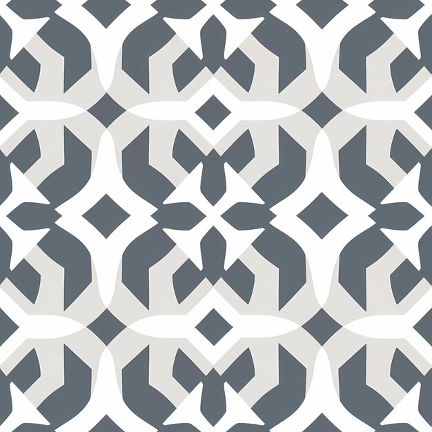 een geometrisch patroon met een wit en grijs ontwerp.