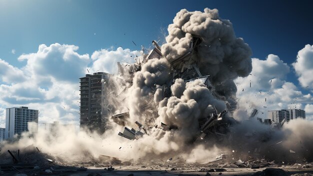 Een gesloopt gebouw.