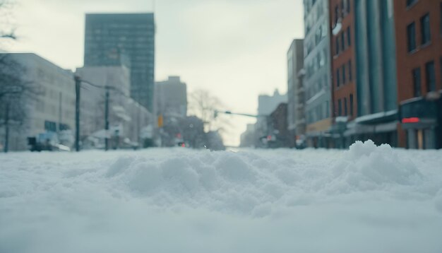 Een geweldige opname van een sneeuwdag in de stad.