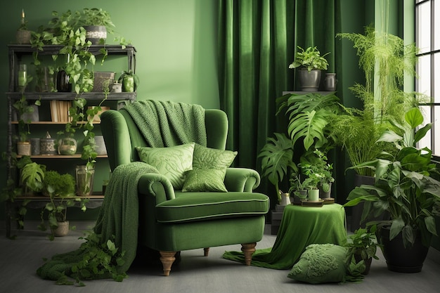 Een gezellige leeshoek met shamrock decoraties