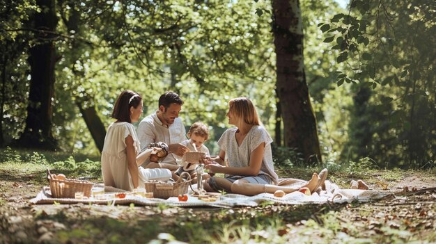 Een gezonde familiepicknick