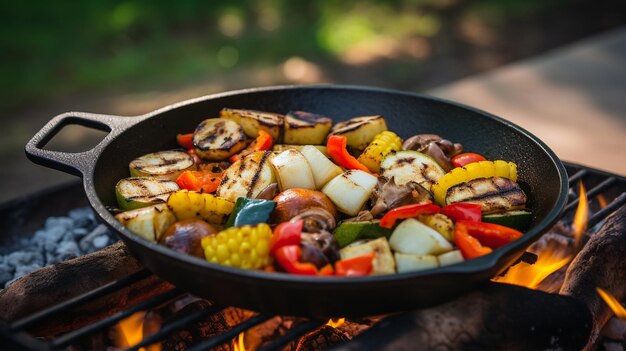 Foto een gezonde veganistische maaltijd