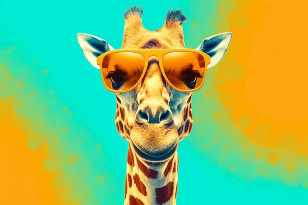 Een giraf met een zonnebril die zegt dat ik van je hou