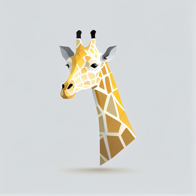 Een giraffe met een geometrisch patroon erop