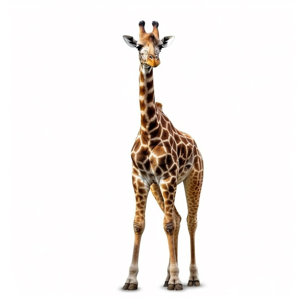 Een giraffe met een witte achtergrond en het woord giraffe erop.