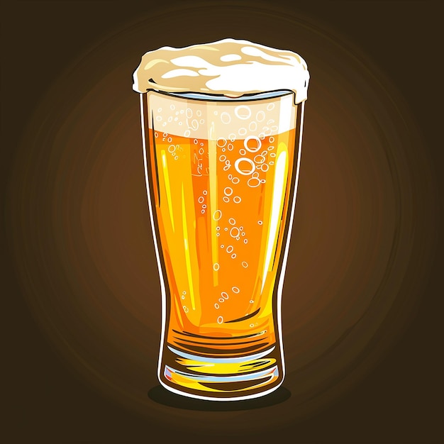 een glas bier met bubbels erop