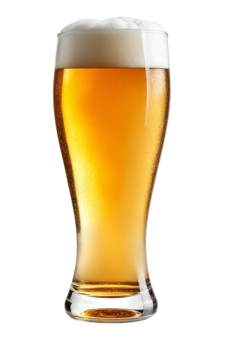 Foto een glas bier met een licht erop