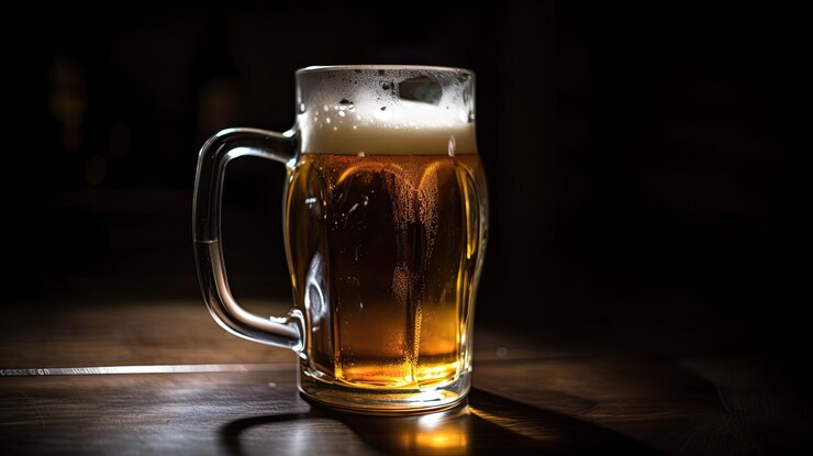 Een glas bier op tafel