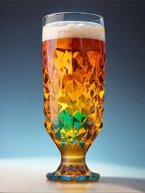 Een glas bierfoto Diamantkleur HD Hi-regulering 3D Ai gegenereerd