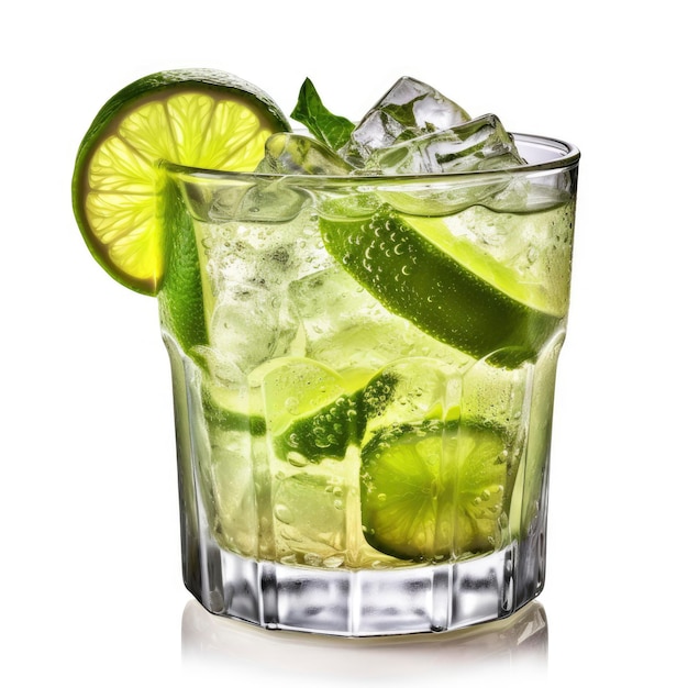 Een glas caipirinha mojito limonade