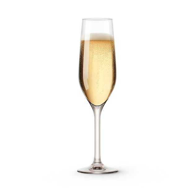 een glas champagne met bubbels