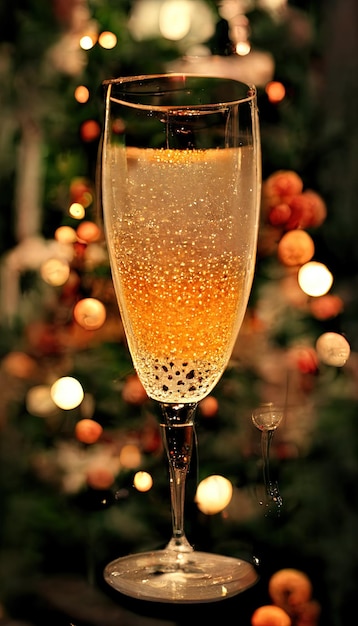 Een glas champagne roze champagne op ijs Celebration Party