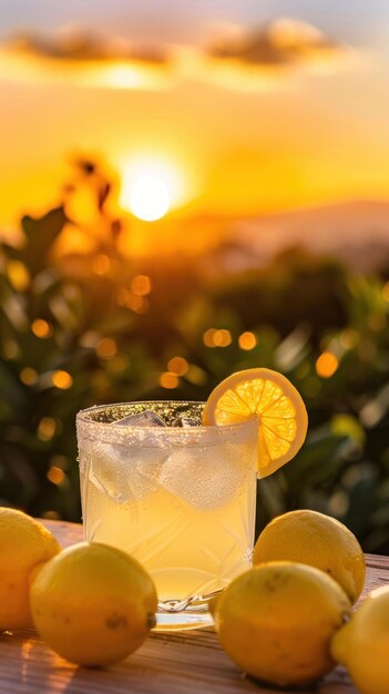 Een glas gegloze limonade.