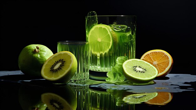Een glas groene vloeistof