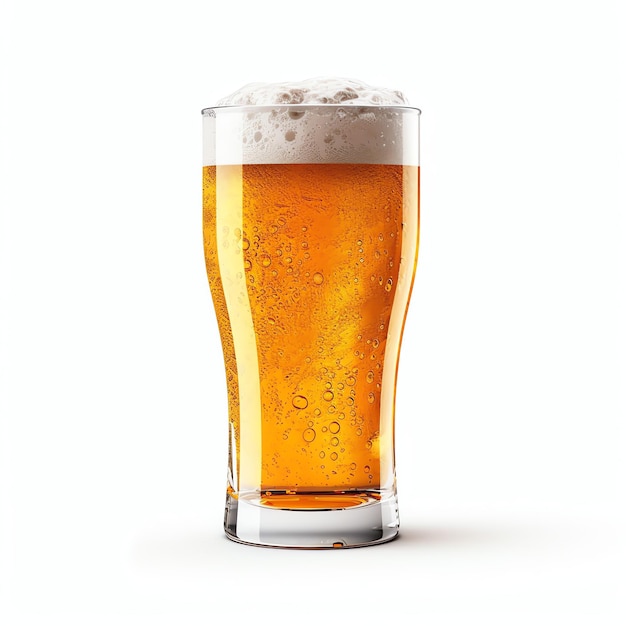 Een glas koud vers bier met een schuimdop Een scheutje schuim met lekker Amerikaans bier Bierdag
