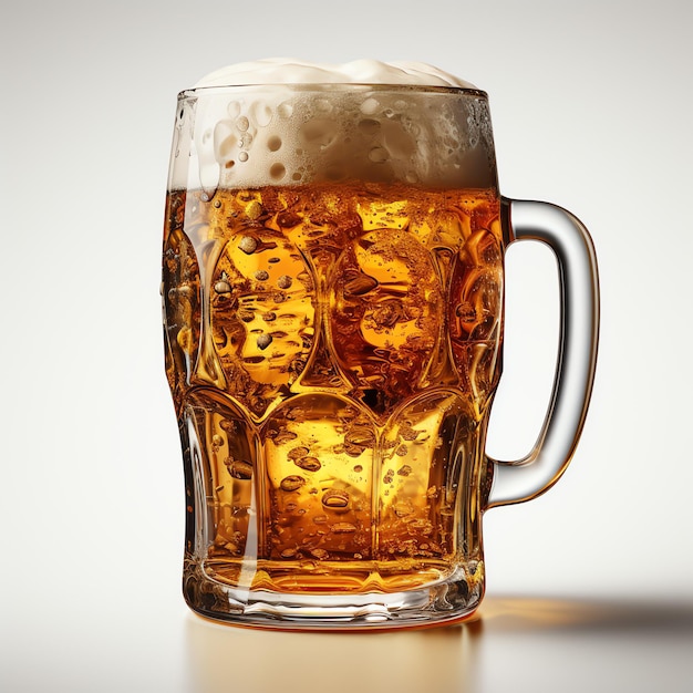 Foto een glas koud vers bier met een schuimdop een scheutje schuim met lekker amerikaans bier bierdag