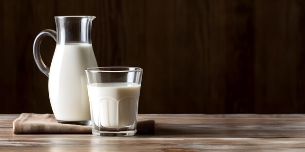 Een glas melk en een glas melk op tafel