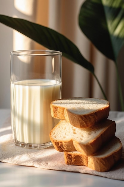 Een glas melk naast een glas melk