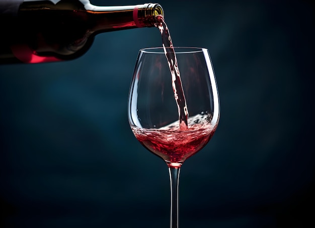 een glas rode wijn gegoten in een glas
