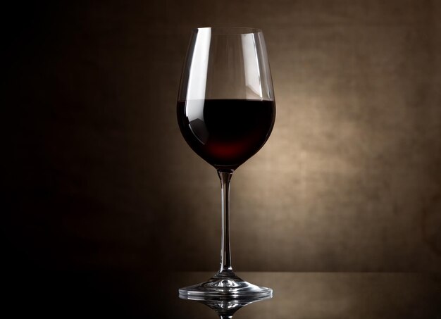 Een glas rode wijn op een donkere achtergrond