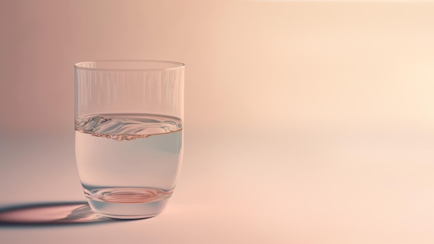 Een glas water op pastelkleurige achtergrond met kopieerruimte Wereldwaterdag bespaart waterconcept