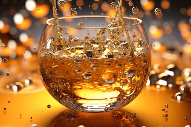 Een glas whisky met het woord scotch erop