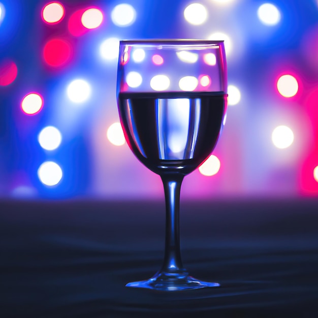een glas wijn, bokeh achtergrond premium foto