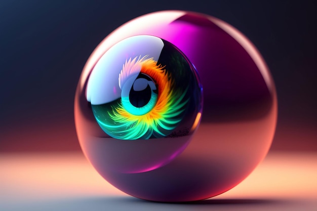 Een glazen bol met een oog erin