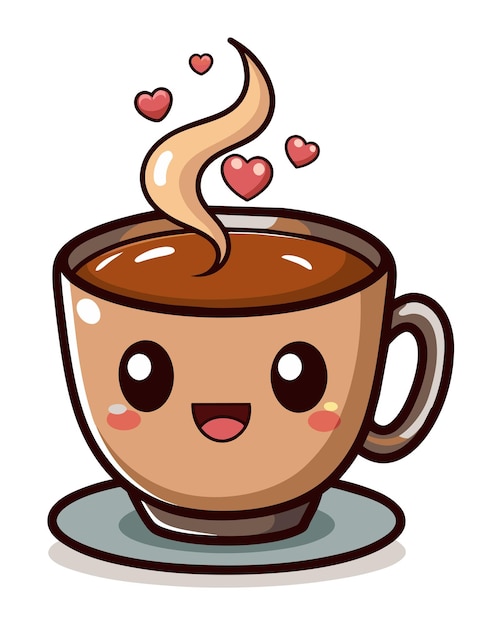 Een glimlachende kop koffie.