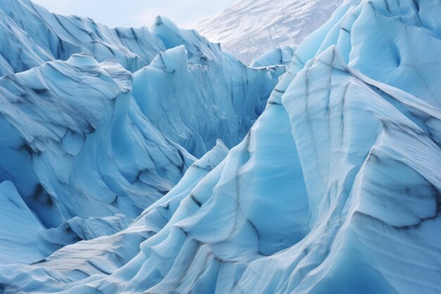 Een glimp van de majestueuze schoonheid van de Svinafellsjokull-gletsjer via een close-up opname Een betoverende 3