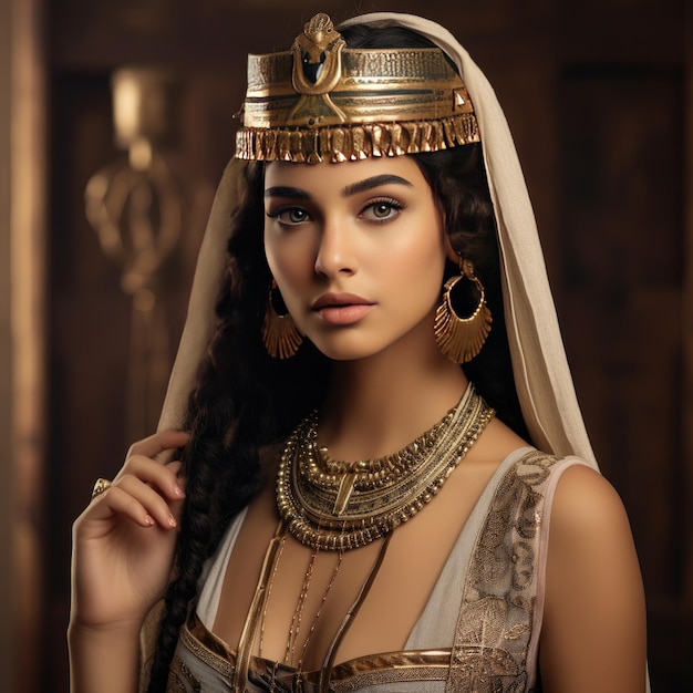 Een glimp van elegantie Een boeiend 4K-portret van een verleidelijke Egyptische schoonheid die traditie omarmt