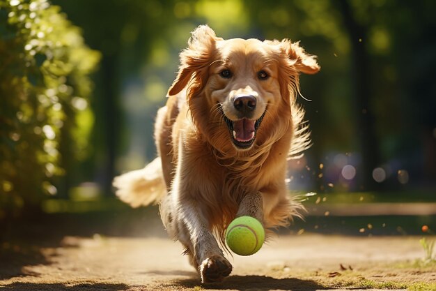 Foto een golden retriever een zomer uitstap